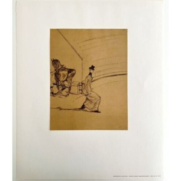 Toulouse Lautrec Equestrienne Taking A Bow 1967 Circus Art Lithograph Matted - Picture 3 of 7